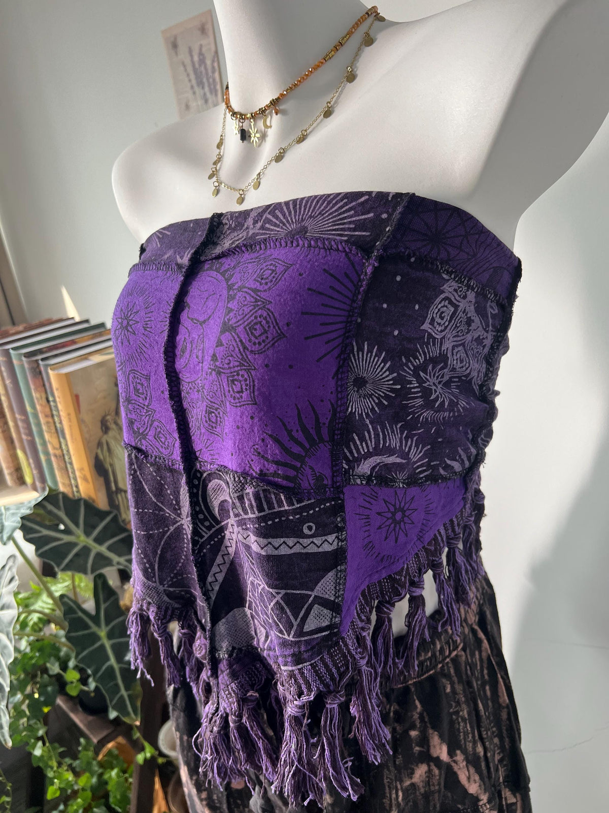 Handmade Boho Set: Cotton Crop Top & Wide-Leg Pants