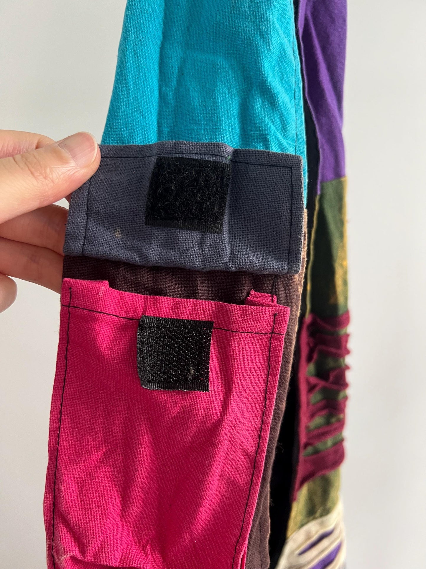 Handmade Patchwork Tote Bag – Colorful Boho Embroidery, Artsy Shoulder Bag