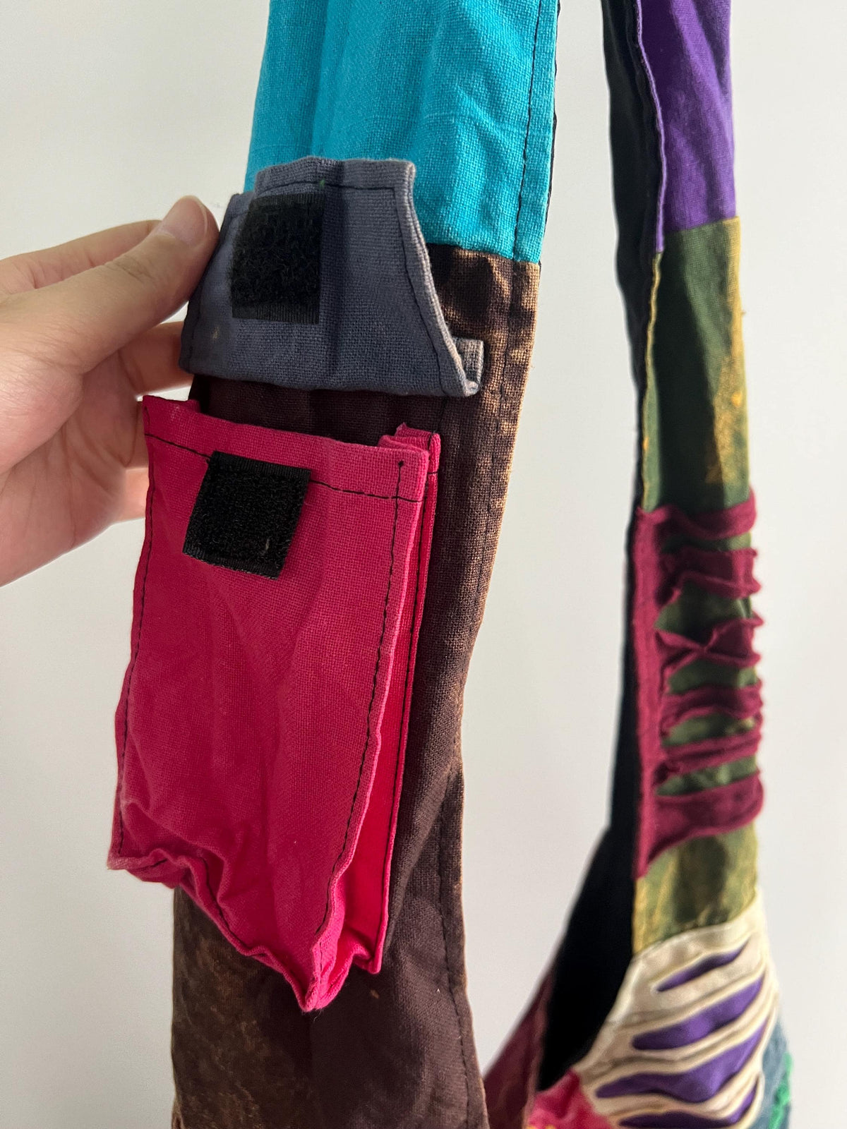 Handmade Patchwork Tote Bag – Colorful Boho Embroidery, Artsy Shoulder Bag