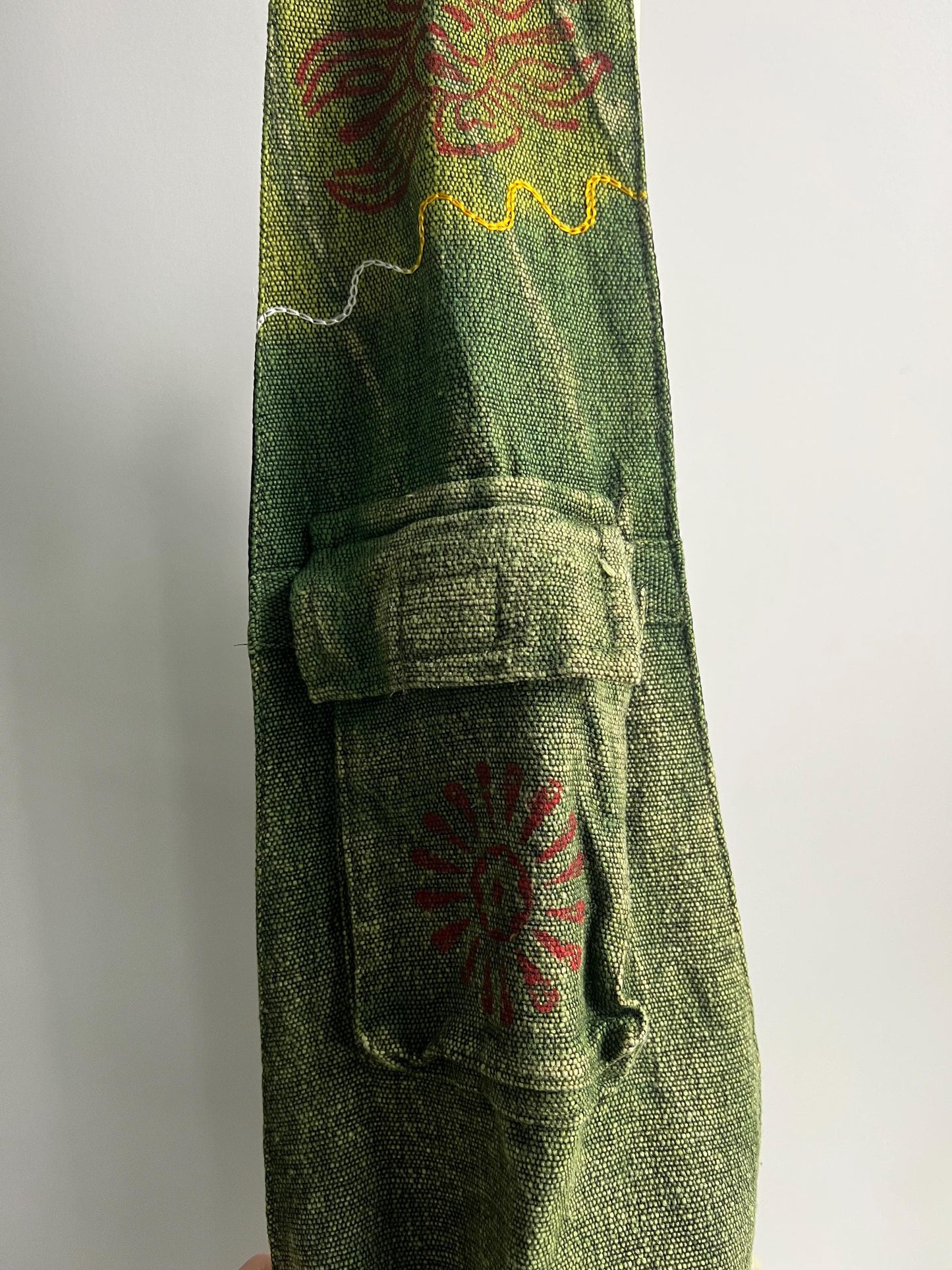 Hand Embroidered Sun Tote Bag – Boho Canvas Festival Beach Purse (Adjustable Strap)