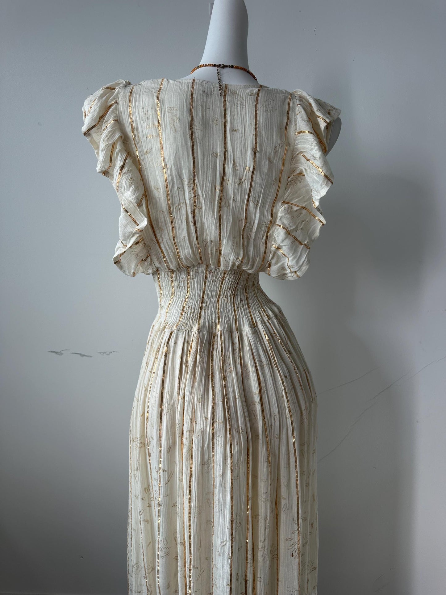 Bohemian Embroidered Cotton Maxi Dress – Lace Trimmed V-Neck Summer Beach Vacation