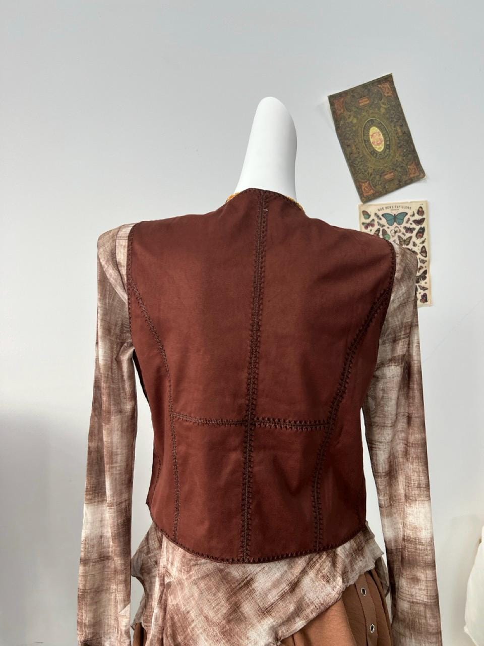 Suede Embroidered Vest: Retro Boho Cottagecore Style