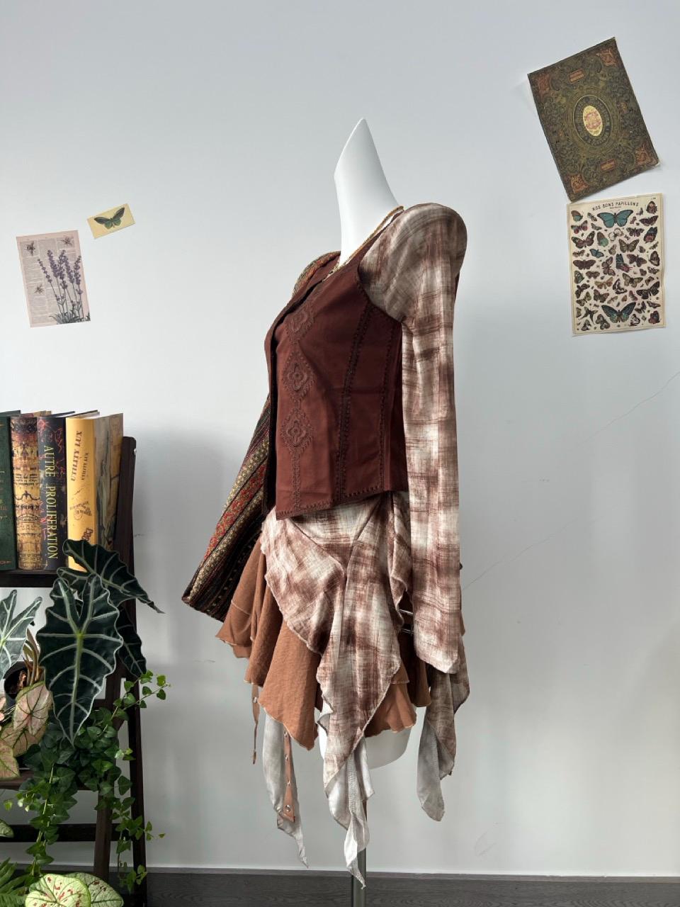 Suede Embroidered Vest: Retro Boho Cottagecore Style