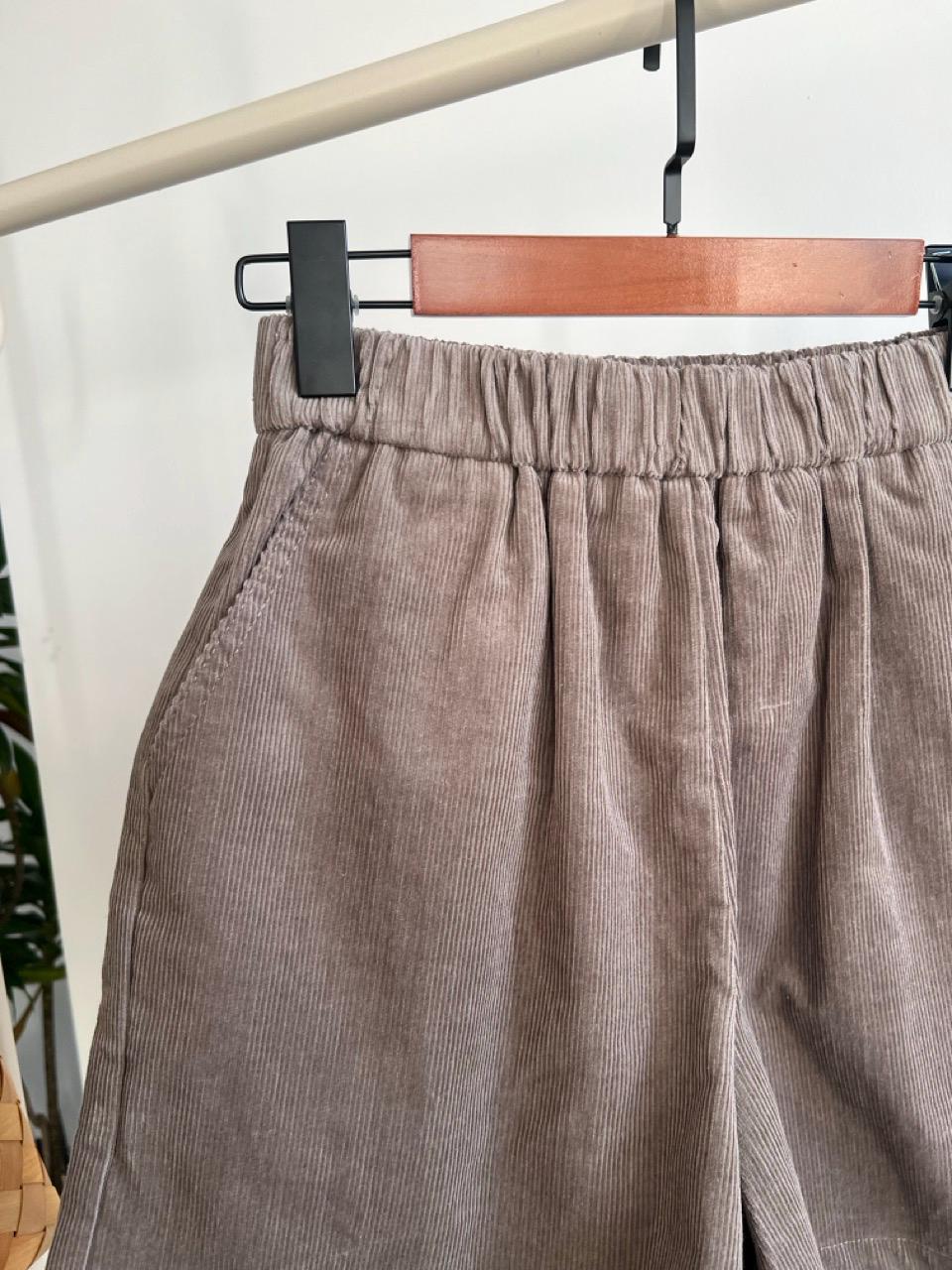 Vintage High Waisted Corduroy Shorts, Elastic Waist, Cotton