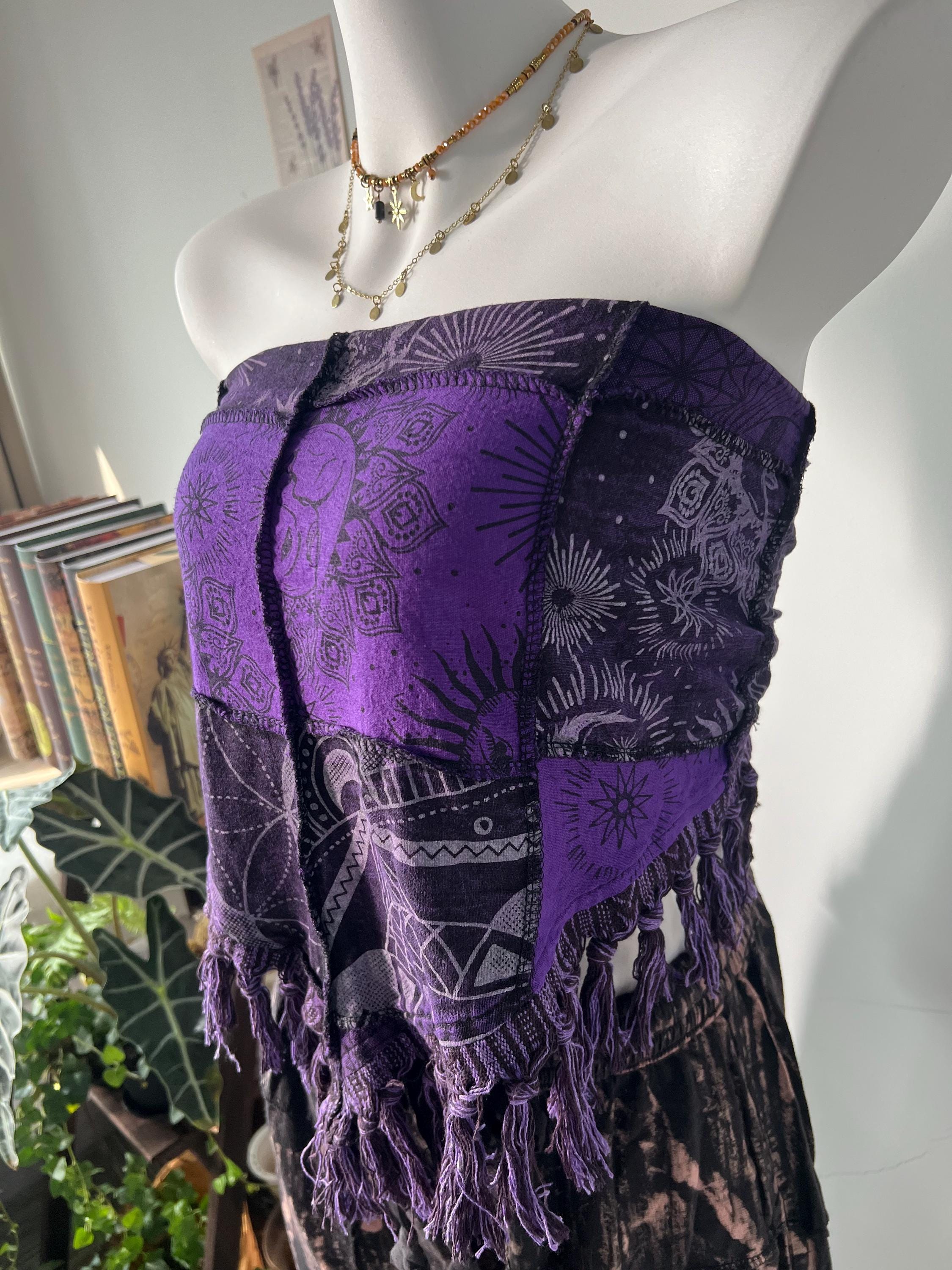 Handmade Boho Set: Cotton Crop Top & Wide-Leg Pants