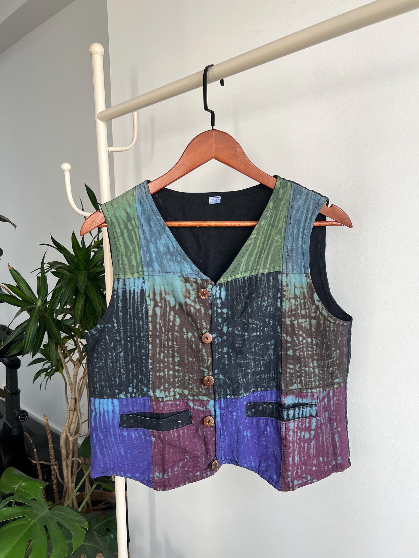 手工拼布棉質背心，仿舊波希米亞風節慶服飾