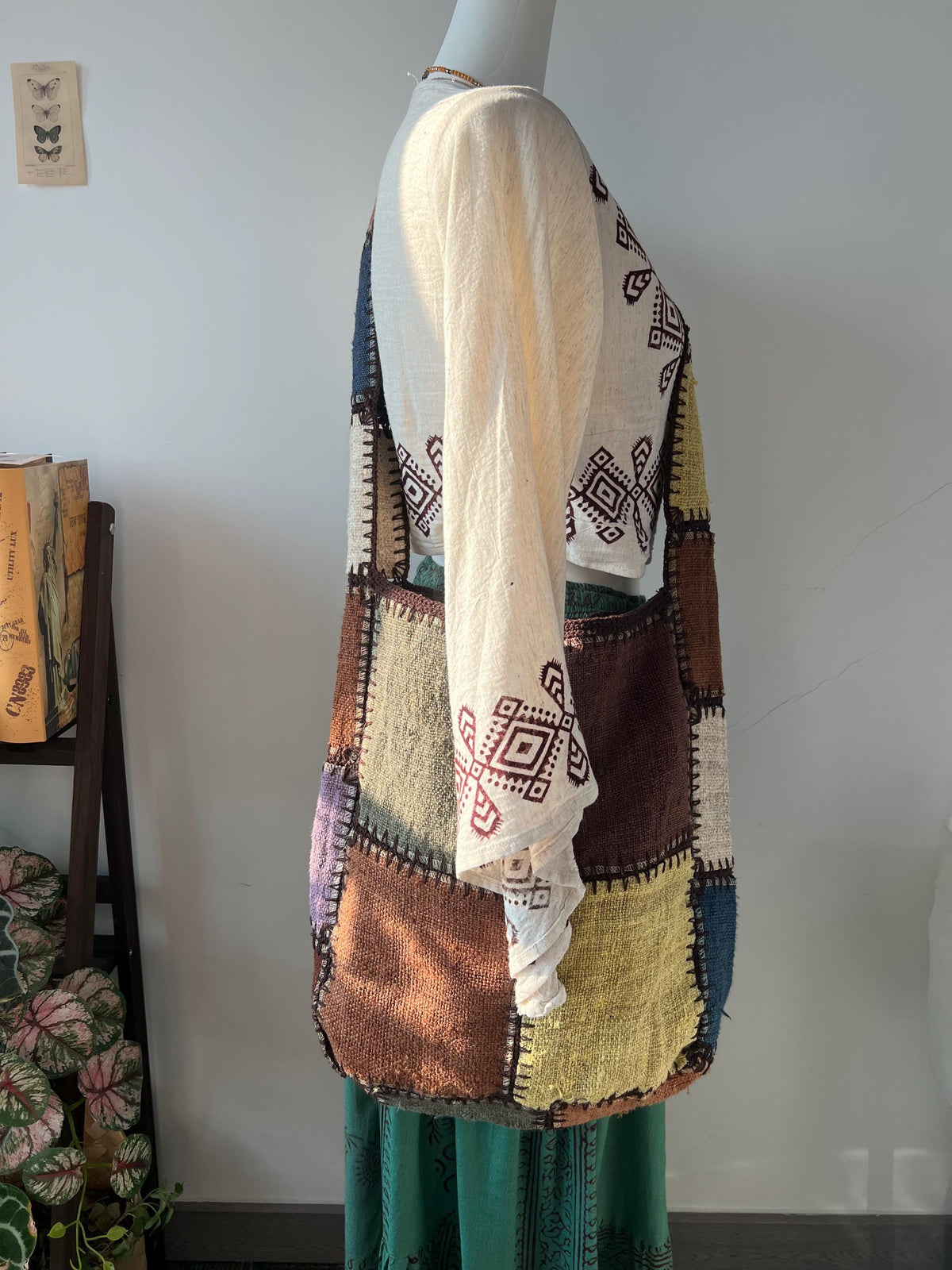 Handmade Hemp Tote Bag Women | Boho Patchwork Shoulder Bag Embroidered Crossbody Bag Natural Fiber Artisan Purse