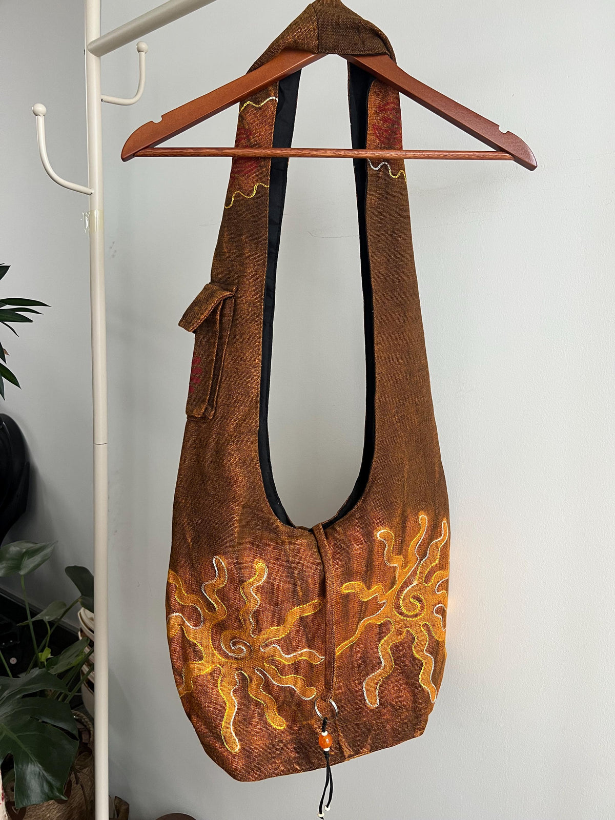 Boho Cotton Bag Women | Handmade Embroidered Shoulder Purse | Sun Motif Artisan Tote | Slow Fashion Accessory