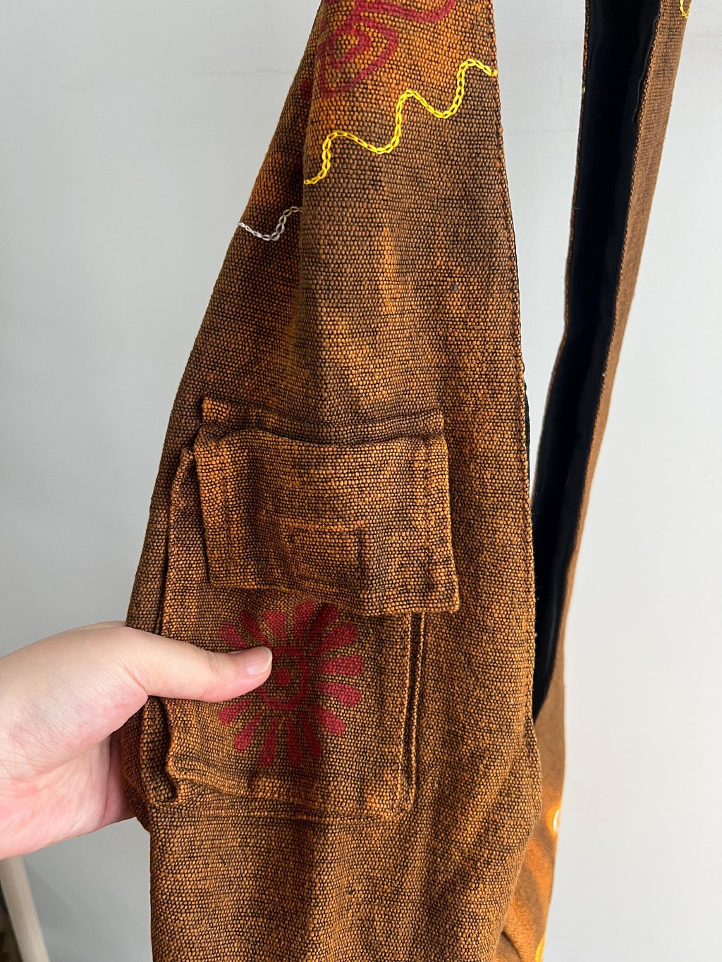 Boho Cotton Bag Women | Handmade Embroidered Shoulder Purse | Sun Motif Artisan Tote | Slow Fashion Accessory