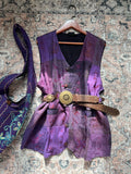 Handmade Patchwork Cotton Vest, Distressed Boho Festival Wear